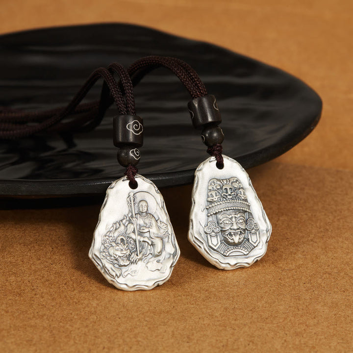 Collana con ciondolo Buddha Stones 999 Sterling Silver Ksitigarbha Buddha Zakiram Goddess - image 5