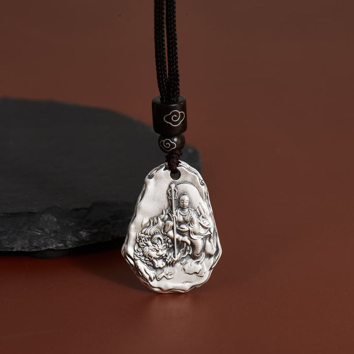 Collana con ciondolo Buddha Stones 999 Sterling Silver Ksitigarbha Buddha Zakiram Goddess - Buddha Ksitigarbha - image 0