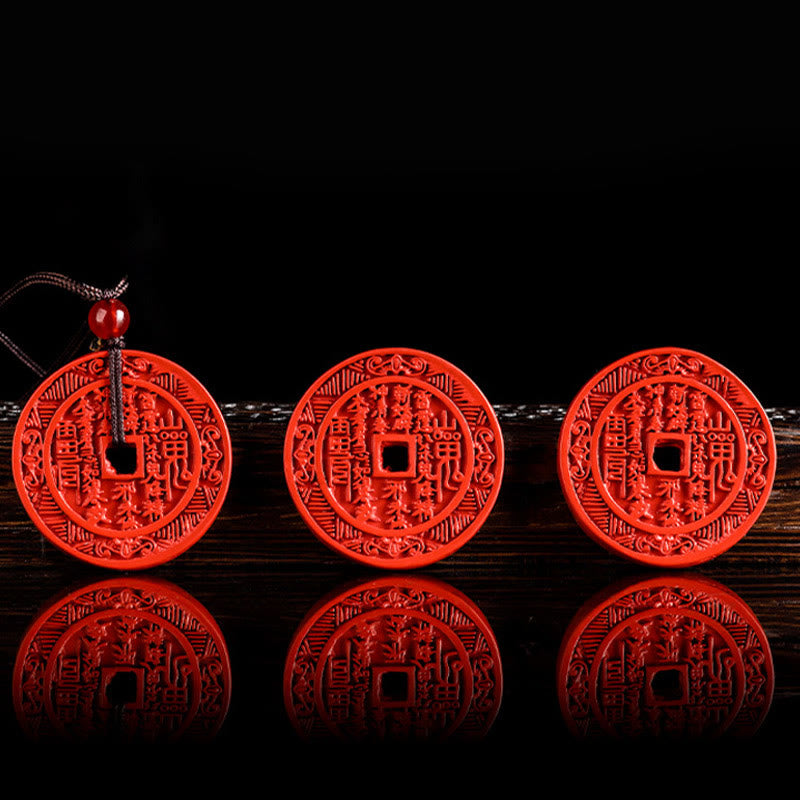 Buddha Stones Cinnabar naturale Fantasmi di montagna Spendere soldi Bagua Design Benedizione Collana Pendente
