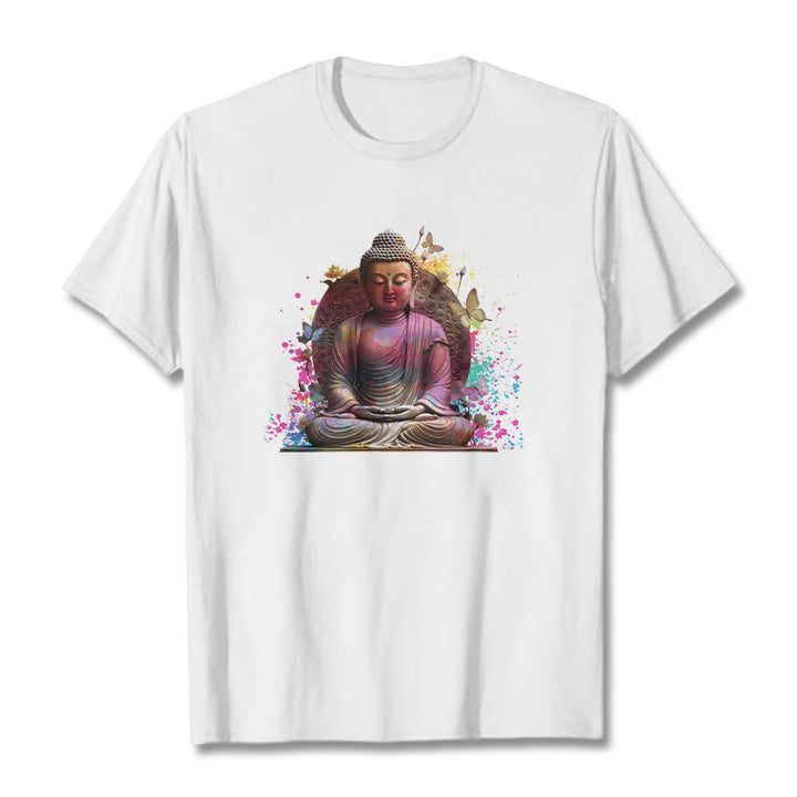 Maglietta Buddha Stones Butterfly Meditazione Buddha Tee - Bianco - 2XL - image 3