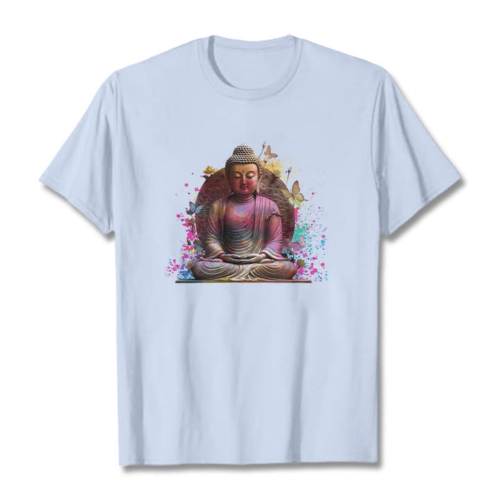 Maglietta Buddha Stones Butterfly Meditazione Buddha Tee - Ciano chiaro - 2XL - image 18