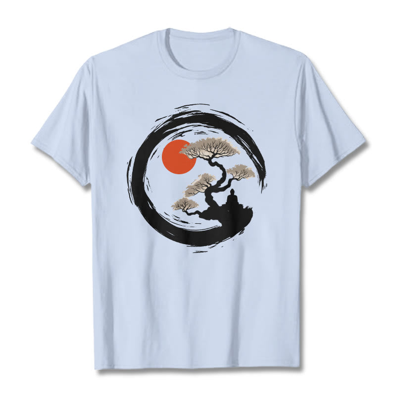 Maglietta Buddha Stones Red Sun Pine Zen Circle Meditazione Buddha Tee - image 38