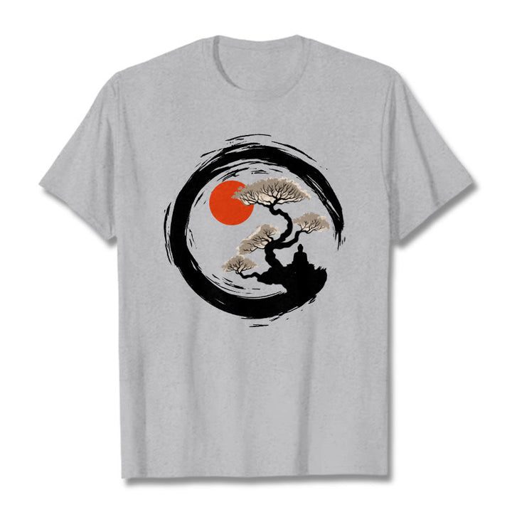 Maglietta Buddha Stones Red Sun Pine Zen Circle Meditazione Buddha Tee - Grigio chiaro - 2XL - image 37