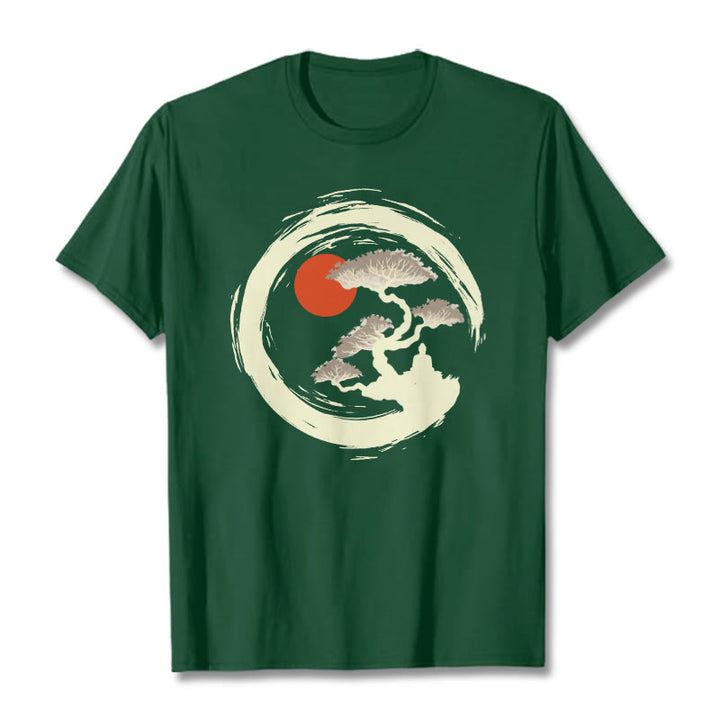 Maglietta Buddha Stones Red Sun Pine Zen Circle Meditazione Buddha Tee - image 22