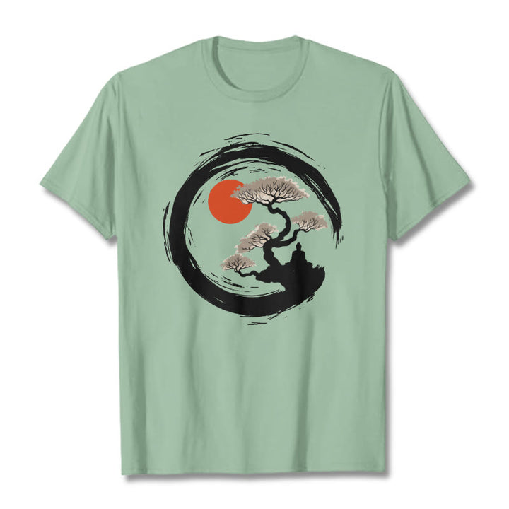Maglietta Buddha Stones Red Sun Pine Zen Circle Meditazione Buddha Tee - image 30