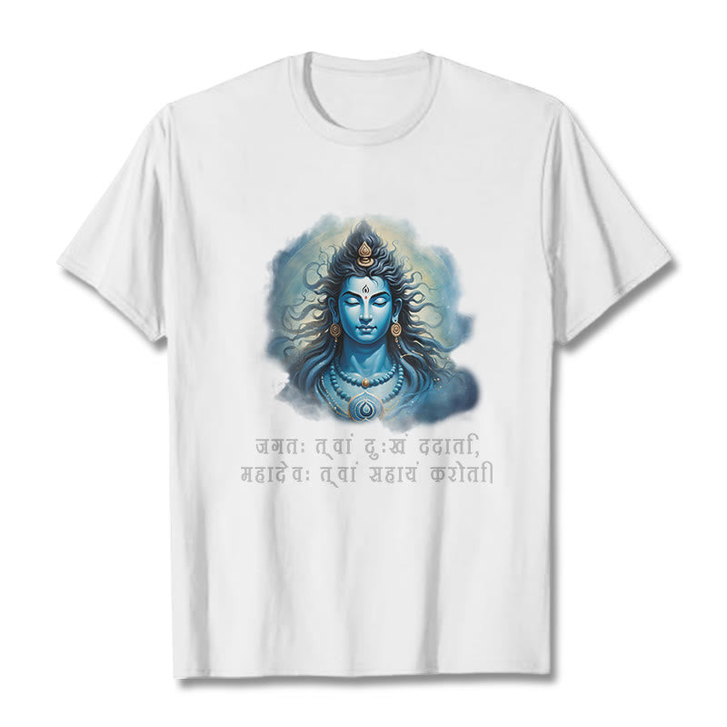 Maglietta Buddha Stones Sanscrito Mahadev viene in tuo aiuto - Bianco - 2XL - image 5