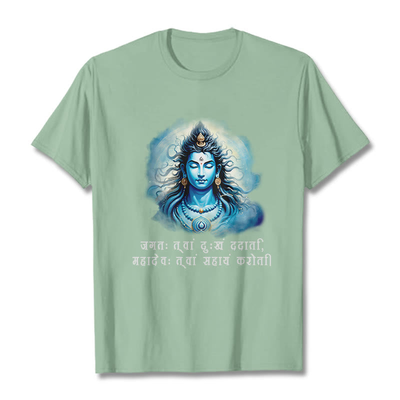 Maglietta Buddha Stones Sanscrito Mahadev viene in tuo aiuto - Verde pallido - 2XL - image 14