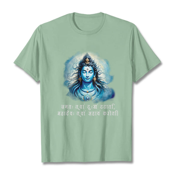 Maglietta Buddha Stones Sanscrito Mahadev viene in tuo aiuto - Verde pallido - 2XL - image 14