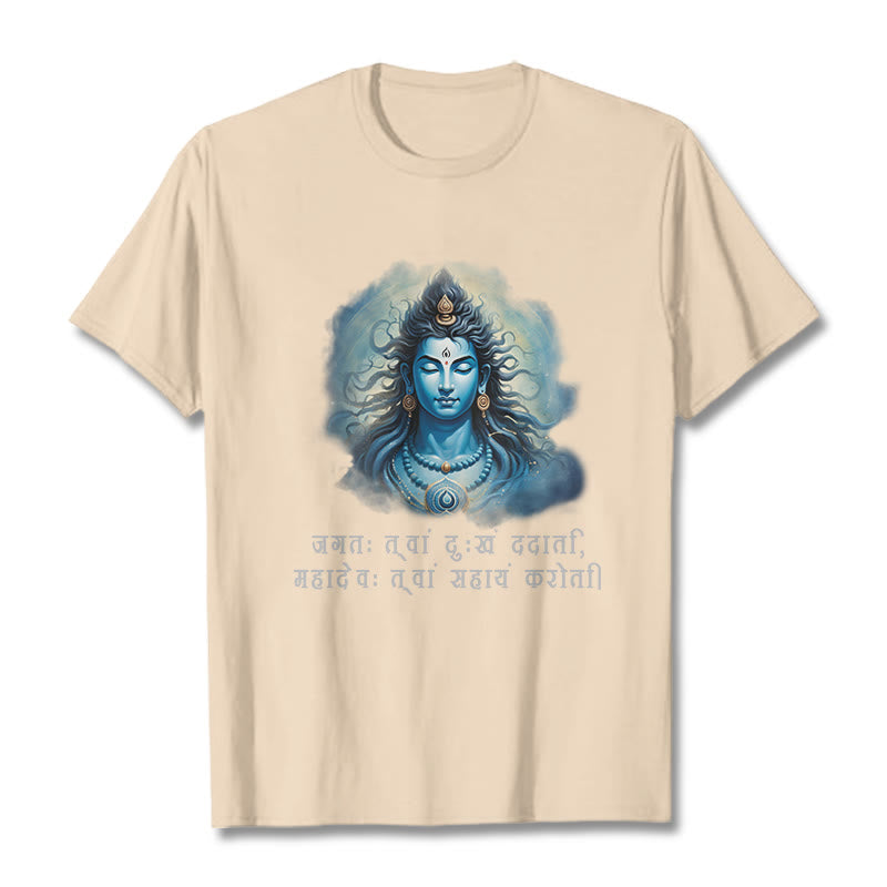 Maglietta Buddha Stones Sanscrito Mahadev viene in tuo aiuto - Biscotto - 2XL - image 8