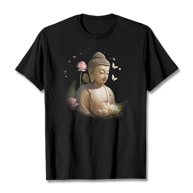 Maglietta Buddha Stones Lotus Butterfly Meditazione Buddha Tee - Nero - 2XL - image 3