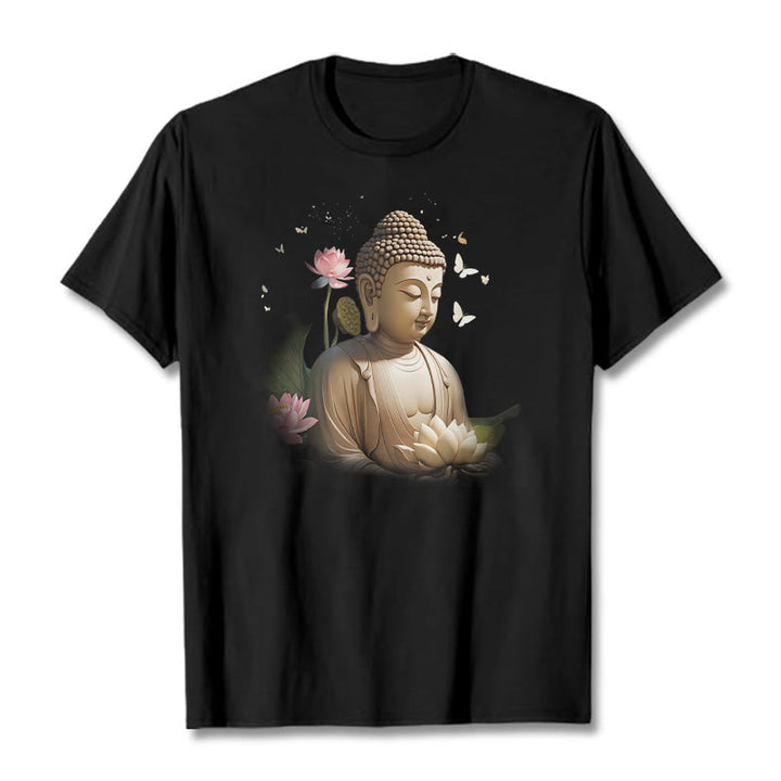 Maglietta Buddha Stones Lotus Butterfly Meditazione Buddha Tee - Nero - 2XL - image 3