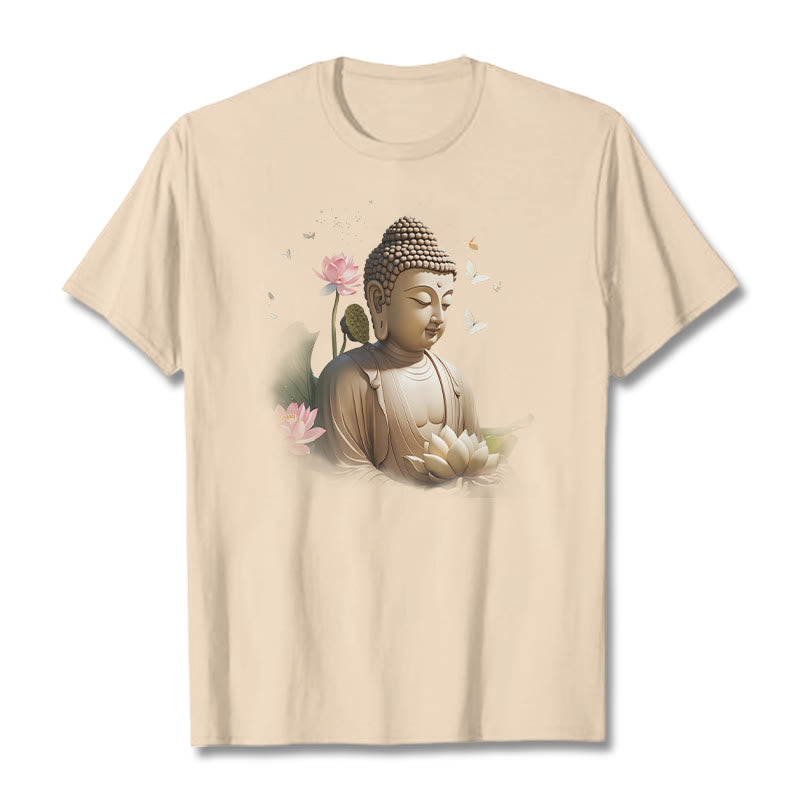 Maglietta Buddha Stones Lotus Butterfly Meditazione Buddha Tee - Biscotto - 2XL - image 8
