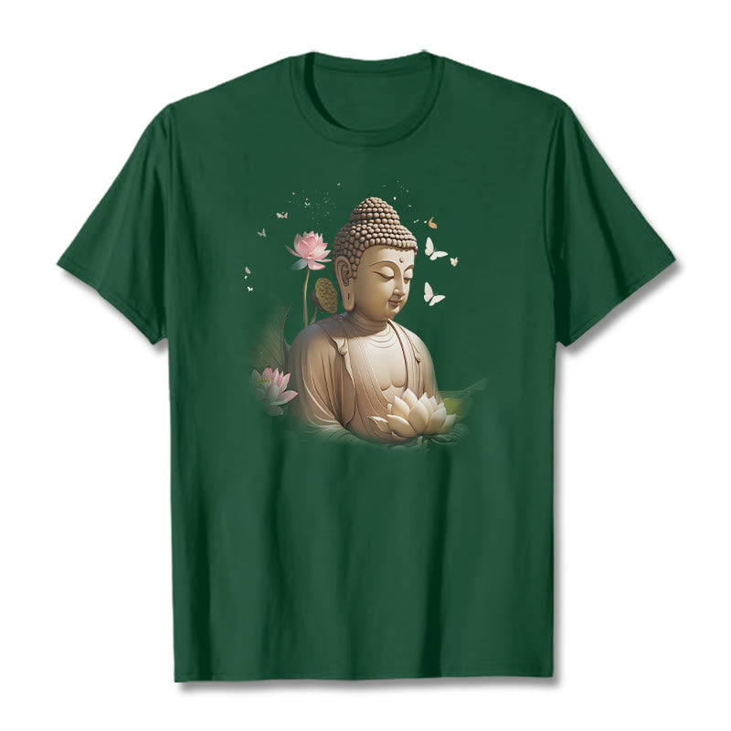 Maglietta Buddha Stones Lotus Butterfly Meditazione Buddha Tee - Verde studentesco - 2XL - image 9