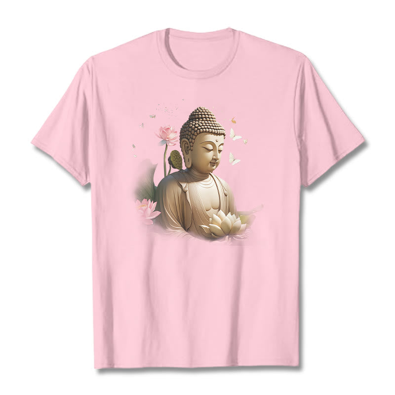 Maglietta Buddha Stones Lotus Butterfly Meditazione Buddha Tee - Rosa chiaro - 2XL - image 12