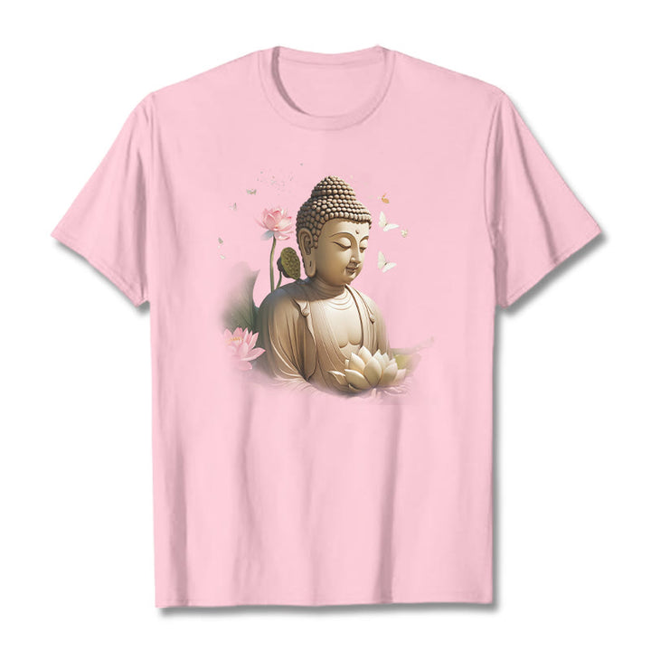 Maglietta Buddha Stones Lotus Butterfly Meditazione Buddha Tee - Rosa chiaro - 2XL - image 11