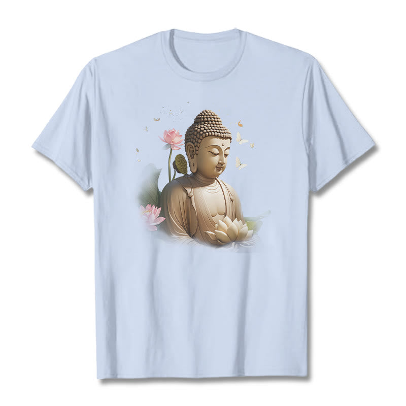 Maglietta Buddha Stones Lotus Butterfly Meditazione Buddha Tee - Ciano chiaro - 2XL - image 18