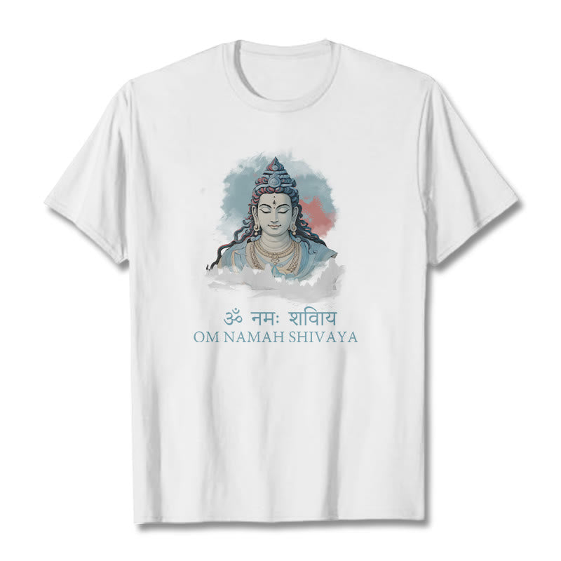 T-shirt con t-shirt con nuvole colorate in sanscrito Buddha Stones OM NAMAH SHIVAYA - Bianco - 2XL - image 4