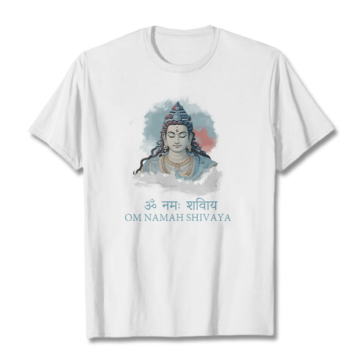 T-shirt con t-shirt con nuvole colorate in sanscrito Buddha Stones OM NAMAH SHIVAYA - Bianco - 2XL - image 4