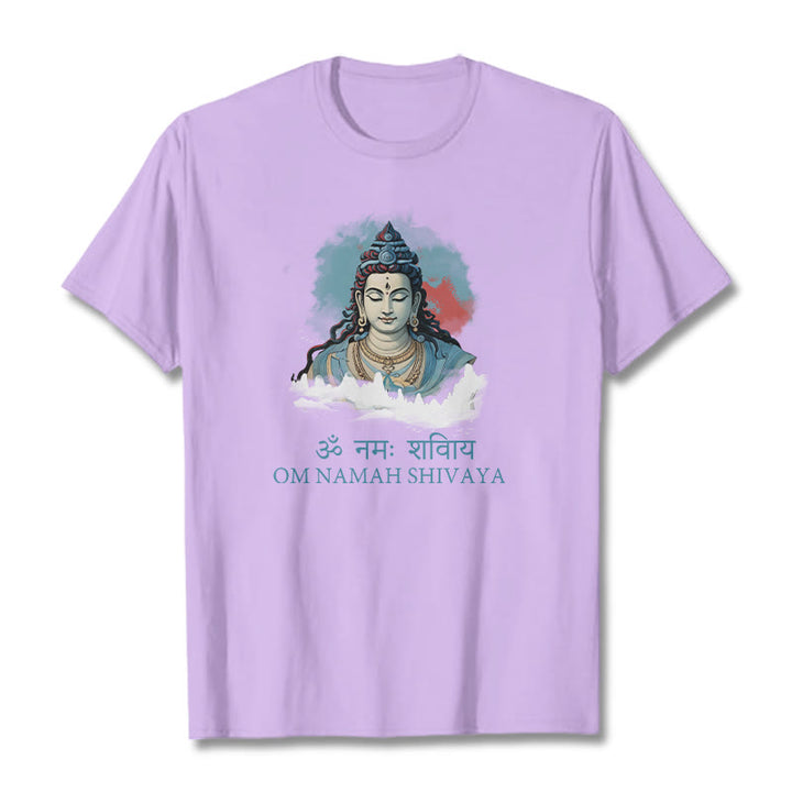 T-shirt con t-shirt con nuvole colorate in sanscrito Buddha Stones OM NAMAH SHIVAYA - Prugna - 2XL - image 15