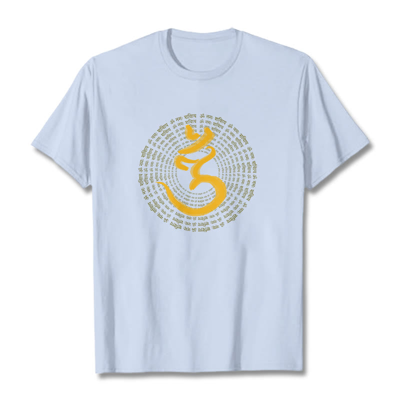 T-shirt Buddha Stones 108 OM NAMAH SHIVAYA Mantra sanscrito - Ciano chiaro - 2XL - image 18