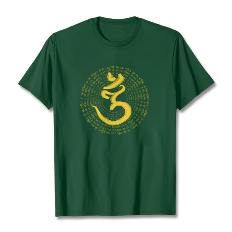 T-shirt Buddha Stones 108 OM NAMAH SHIVAYA Mantra sanscrito - Verde studentesco - 2XL - image 0