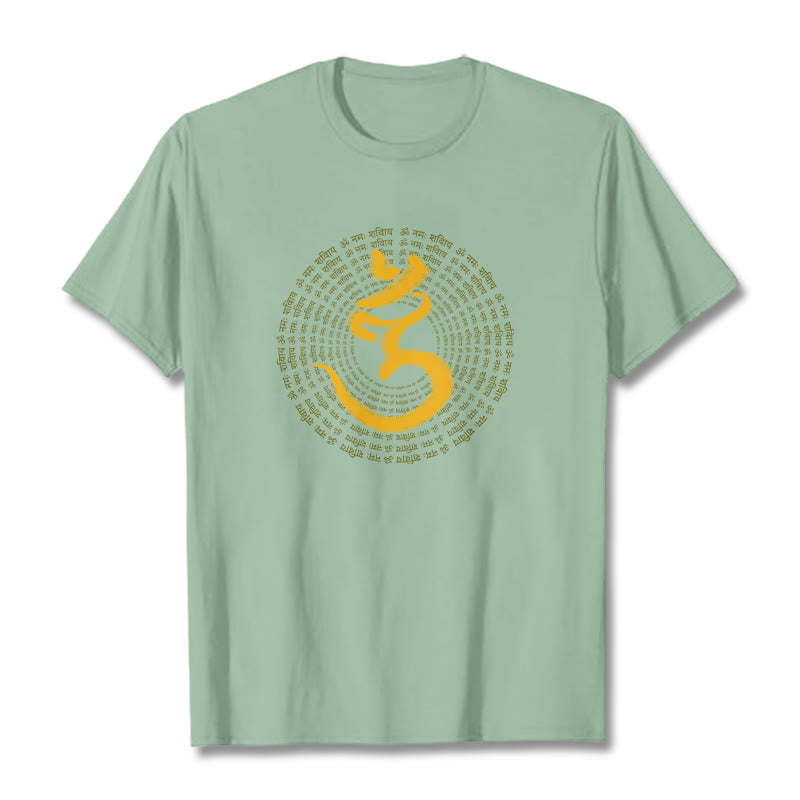 T-shirt Buddha Stones 108 OM NAMAH SHIVAYA Mantra sanscrito - Verde pallido - 2XL - image 15