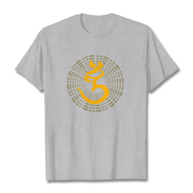 T-shirt Buddha Stones 108 OM NAMAH SHIVAYA Mantra sanscrito - Grigio chiaro - 2XL - image 18