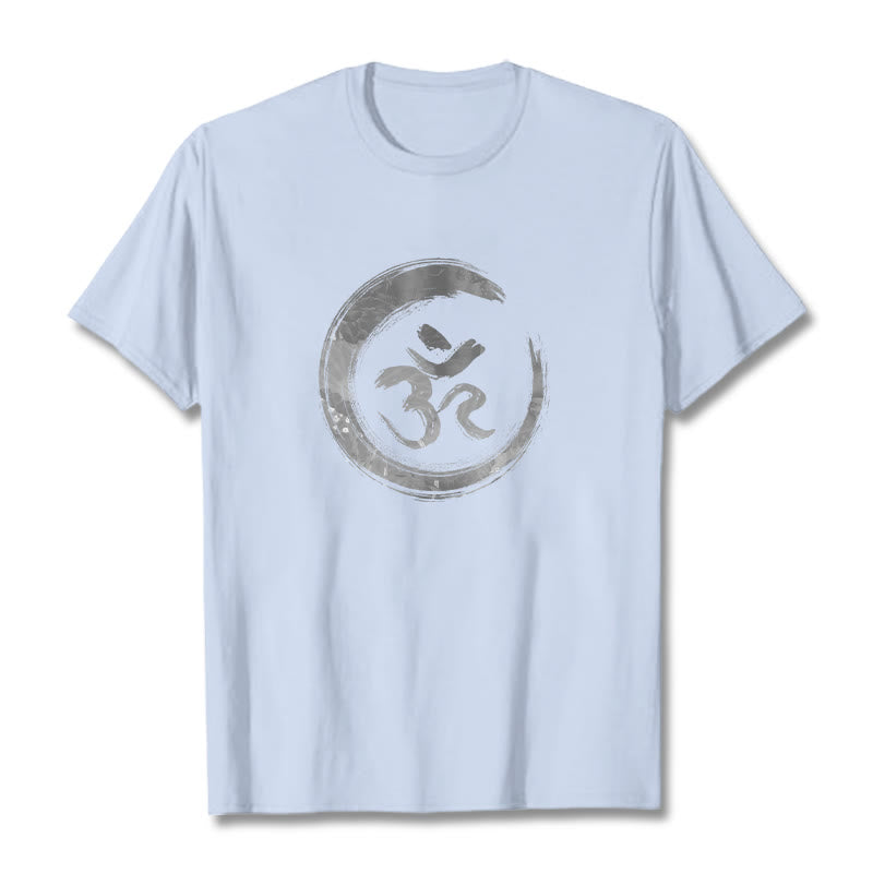 T-shirt con maglietta in sanscrito Buddha Stones OM Mantra - Ciano chiaro - 2XL - image 18