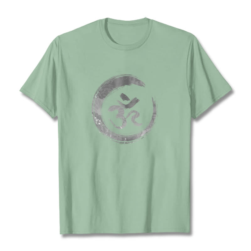 T-shirt con maglietta in sanscrito Buddha Stones OM Mantra - Verde pallido - 2XL - image 13