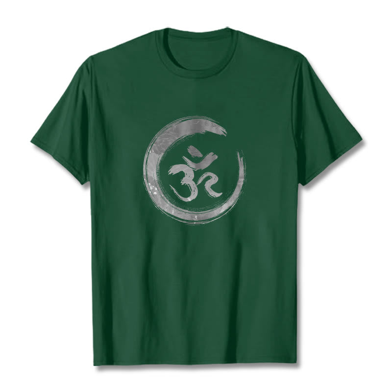 T-shirt con maglietta in sanscrito Buddha Stones OM Mantra - Verde foresta - 2XL - image 10