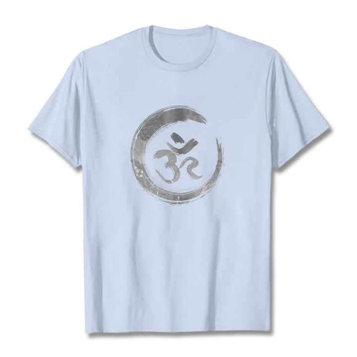 T-shirt con maglietta in sanscrito Buddha Stones OM Mantra - Ciano chiaro - 2XL - image 17