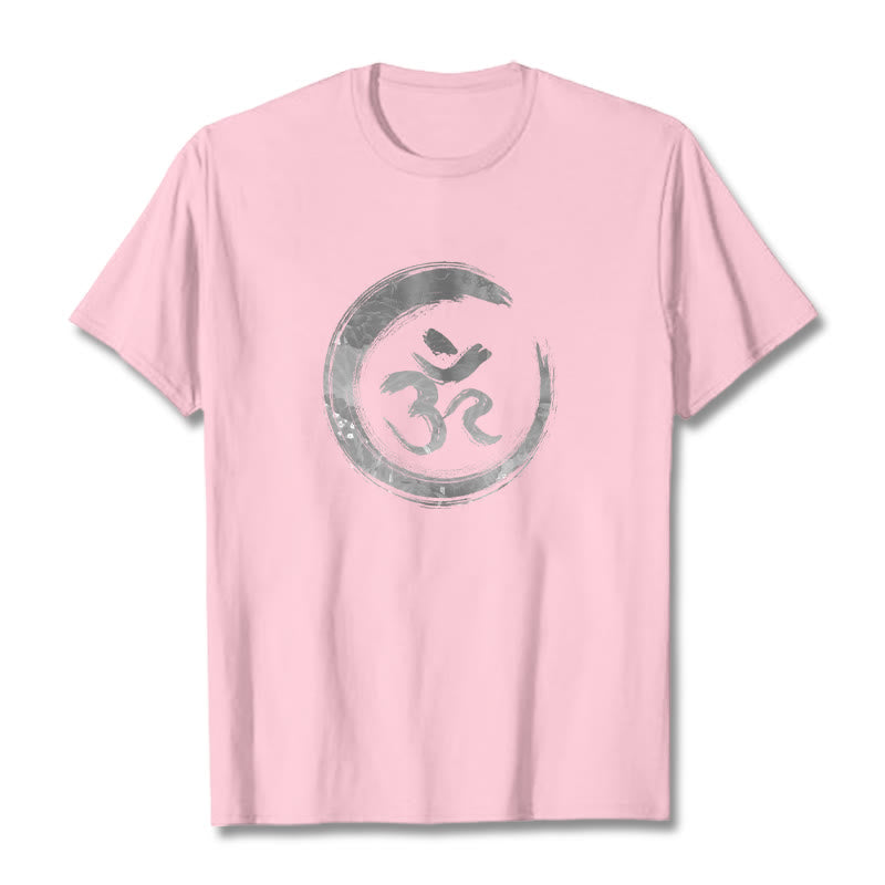 T-shirt con maglietta in sanscrito Buddha Stones OM Mantra - Rosa chiaro - 2XL - image 12