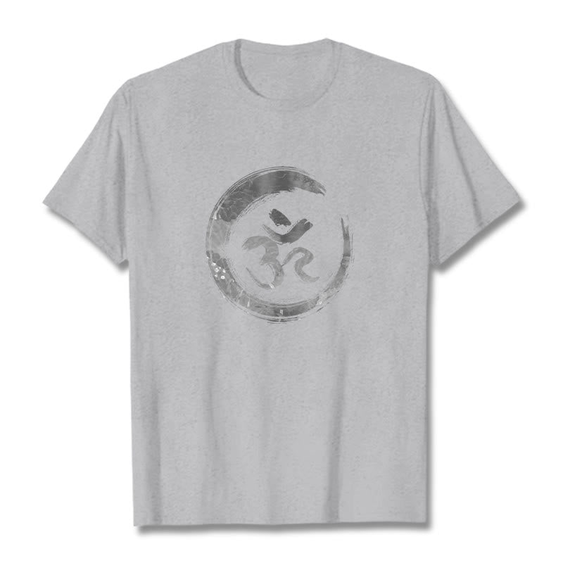 T-shirt con maglietta in sanscrito Buddha Stones OM Mantra - Grigio chiaro - 2XL - image 19