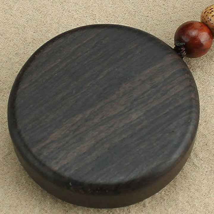 Buddha Stones Moneta di rame Attrae ricchezza Legno di ebano Sandalo rosso Fortuna Portachiavi Decorazione