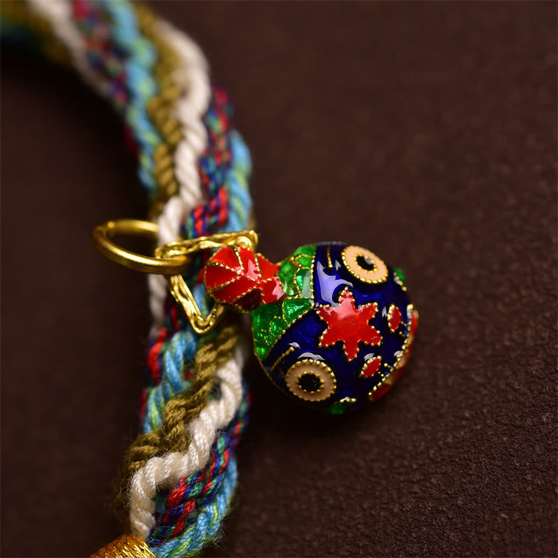 Braccialetto intrecciato con nodo di guarigione della famiglia della bestia che ingoia Buddha Stones fatto a mano in oro