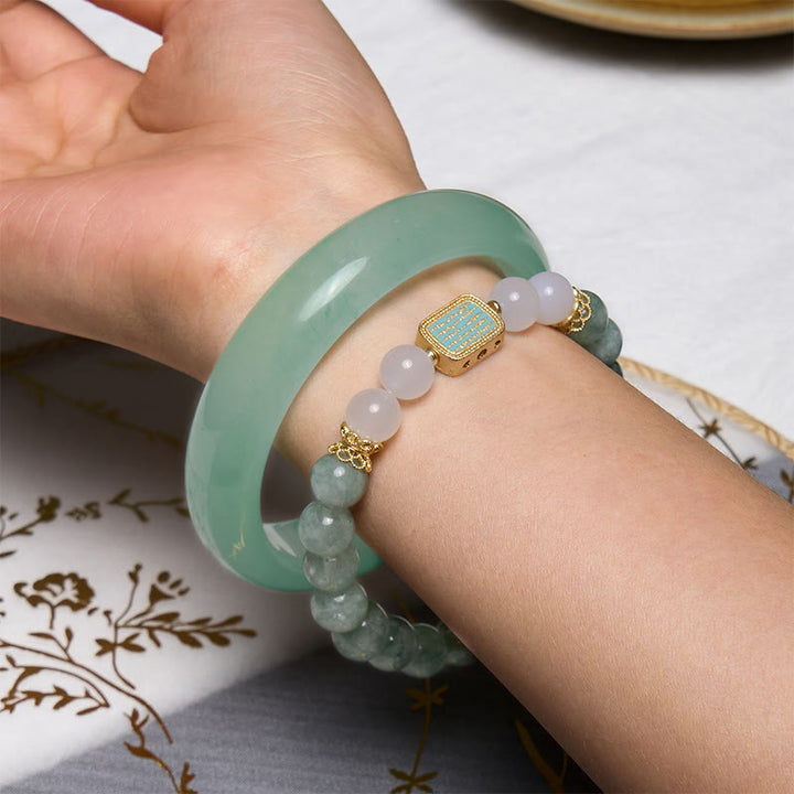 Buddha Stones promuove nuovi inizi Braccialetto in giada verde menta