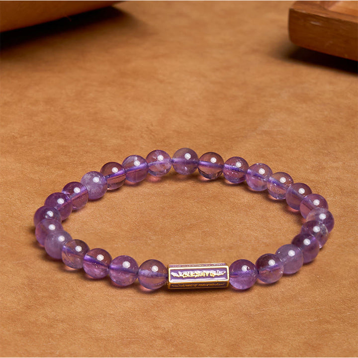 Bracciale Buddha Stones Ametista naturale Pace interiore e guarigione