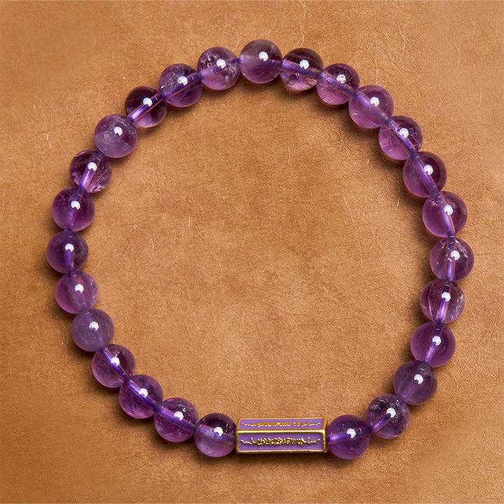 Bracciale Buddha Stones Ametista naturale Pace interiore e guarigione