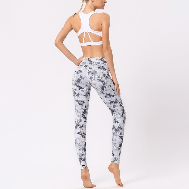 Pantaloni da yoga da donna con stampa colorata Buddha Stones Leggings sportivi da fitness - image 17