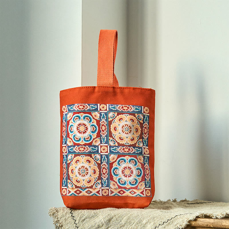 Buddha Stones Dunhuang Apsara volanti Statue di Buddha di loto Borsa di tela - Loto rosso di Dunhuang 15*8*22cm - image 10