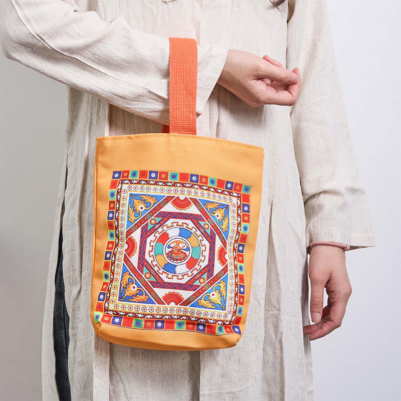 Buddha Stones Dunhuang Apsara volanti Statue di Buddha di loto Borsa di tela - image 15