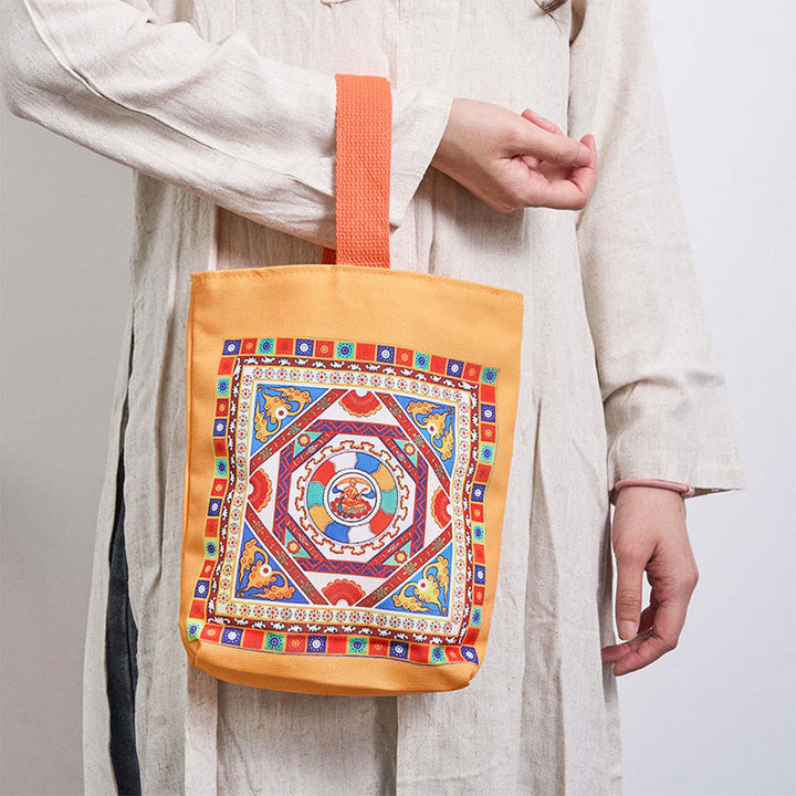 Buddha Stones Dunhuang Apsara volanti Statue di Buddha di loto Borsa di tela - image 15