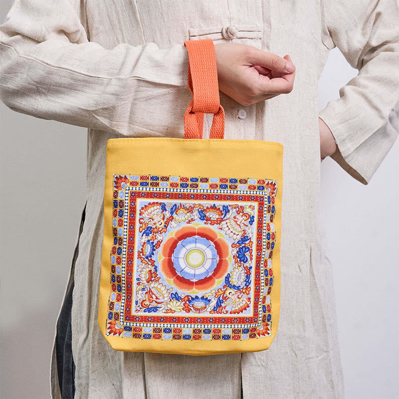 Buddha Stones Dunhuang Apsara volanti Statue di Buddha di loto Borsa di tela - image 1
