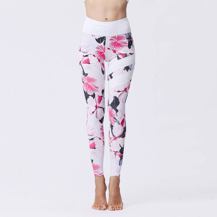 Buddha Stones Flower Petal Leaves Stampa Sport Esercizio Fitness Vita Alta Leggings Pantaloni Yoga Donna - LavandaBlush - US8-10, UK/AU12-14, EU40-42 (XL) - image 7