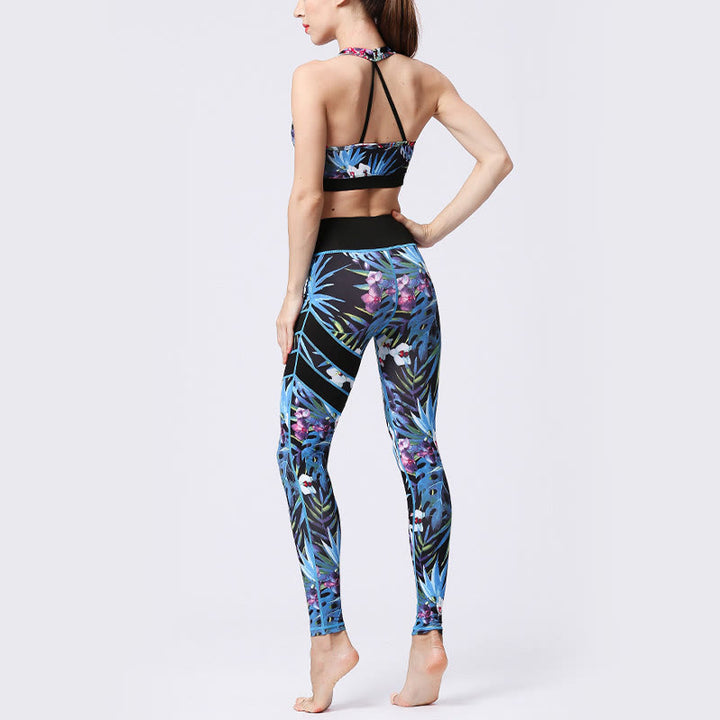 Buddha Stones Flower Petal Leaves Stampa Sport Esercizio Fitness Vita Alta Leggings Pantaloni Yoga Donna - image 24