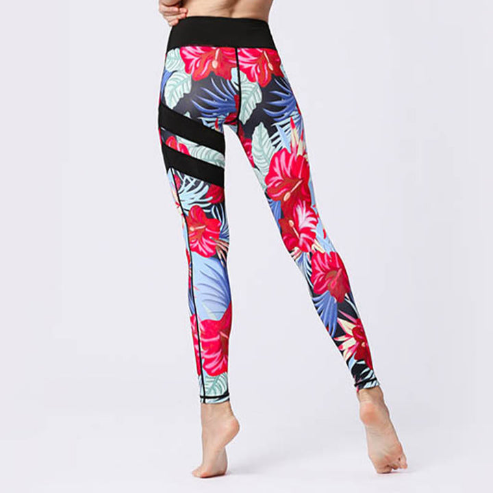 Buddha Stones Flower Petal Leaves Stampa Sport Esercizio Fitness Vita Alta Leggings Pantaloni Yoga Donna - image 32