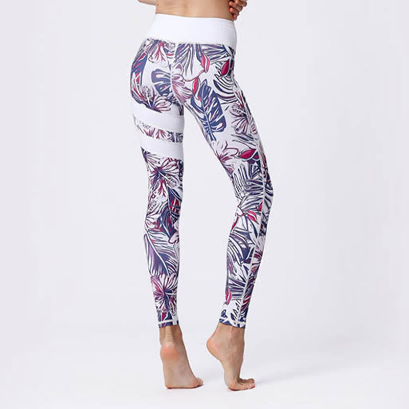 Buddha Stones Flower Petal Leaves Stampa Sport Esercizio Fitness Vita Alta Leggings Pantaloni Yoga Donna - image 48