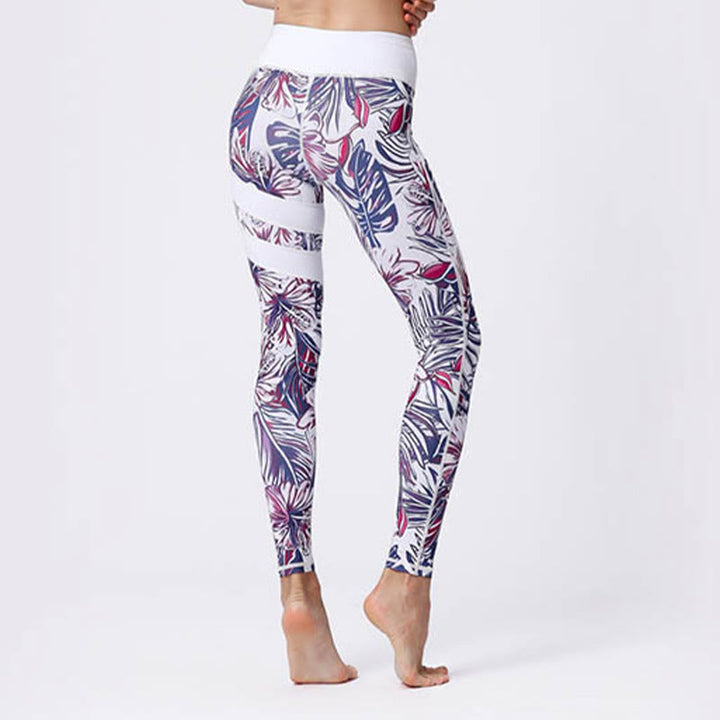 Buddha Stones Flower Petal Leaves Stampa Sport Esercizio Fitness Vita Alta Leggings Pantaloni Yoga Donna - image 48