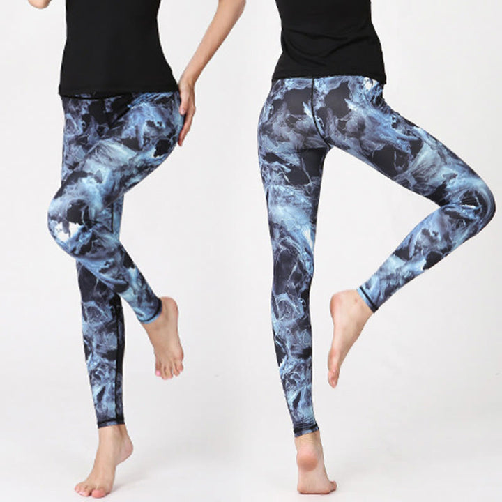 Leggings sportivi da fitness con stampa di Buddha Stones, pantaloni da yoga da donna - image 4