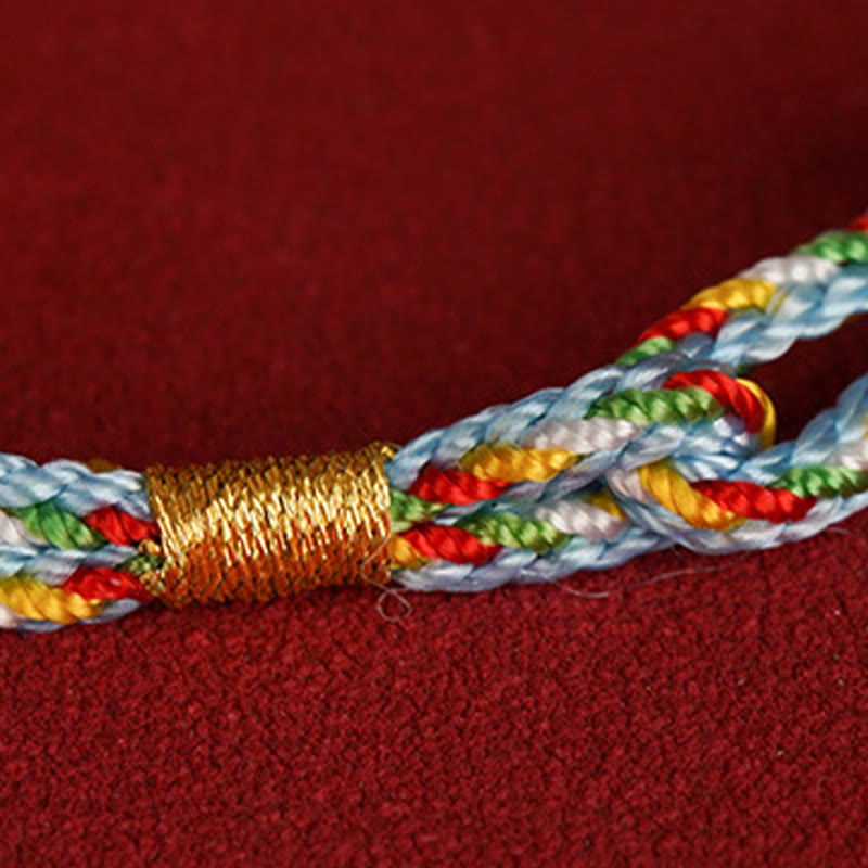 Bracciale Buddha Stones 925 Sterling Silver Fu Character Luck Multicolore Corda Bambino Adulto